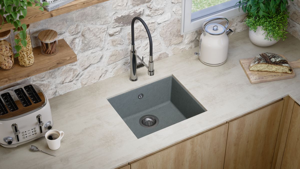 evier sous plan evo gris